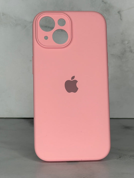 Silicone case rosa con cámara 15