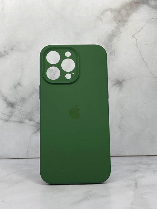 Silicone case verde militar 14 pro Max